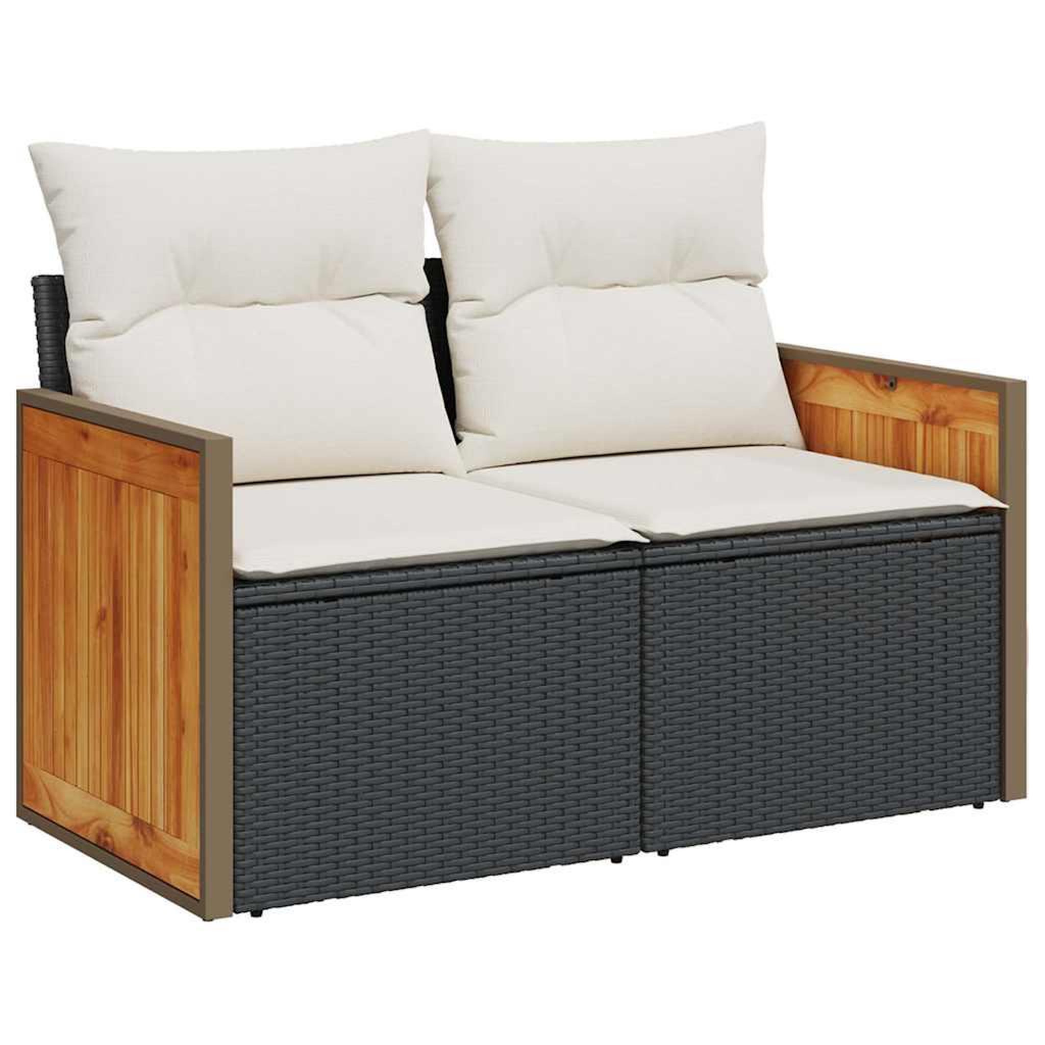Voir la diapositive 5 : VIDAXL Salon de jardin 6 pcs avec coussins noir resine tressee