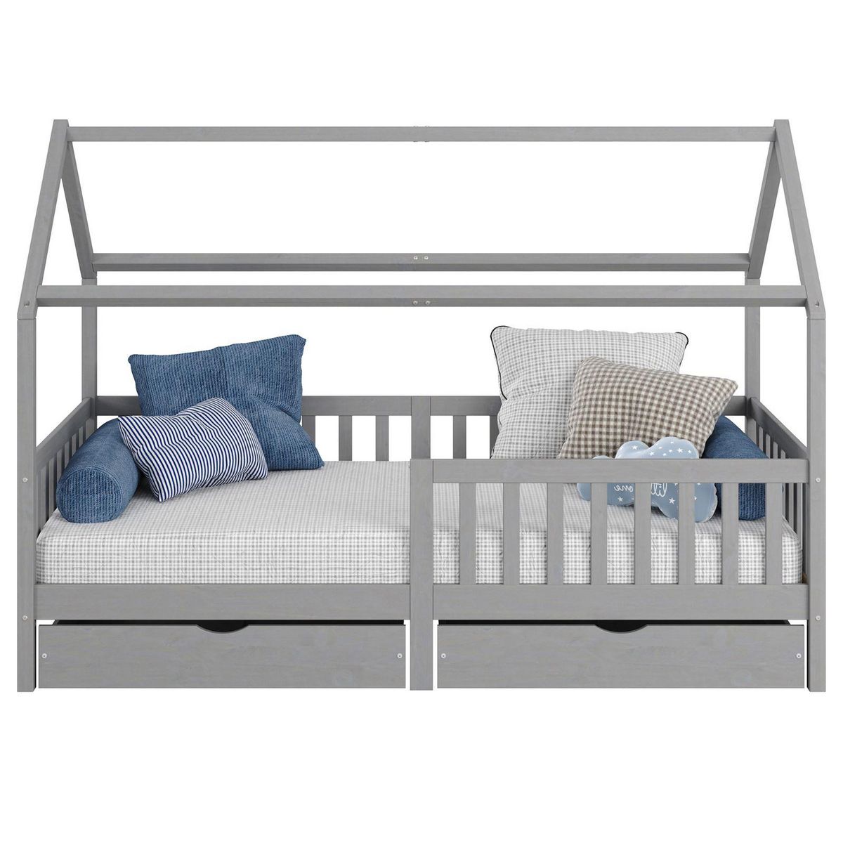 IDIMEX Lit cabane NUNA avec tiroirs, 90 x 190 cm en pin massif