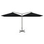 Voir la diapositive 2 : VIDAXL Parasol de jardin double avec mat en acier noir 600x300 cm