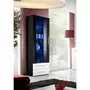 Paris Prix Vitrine LED Design  Neo  190cm Noir & Tiroirs Blanc Brillant