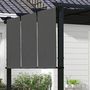 Voir la diapositive 4 : OUTSUNNY Pergola 3 toiles coulissantes - dim. 2,97L x 2,97l x 2,38H m - acier époxy polyester haute densité anthracite