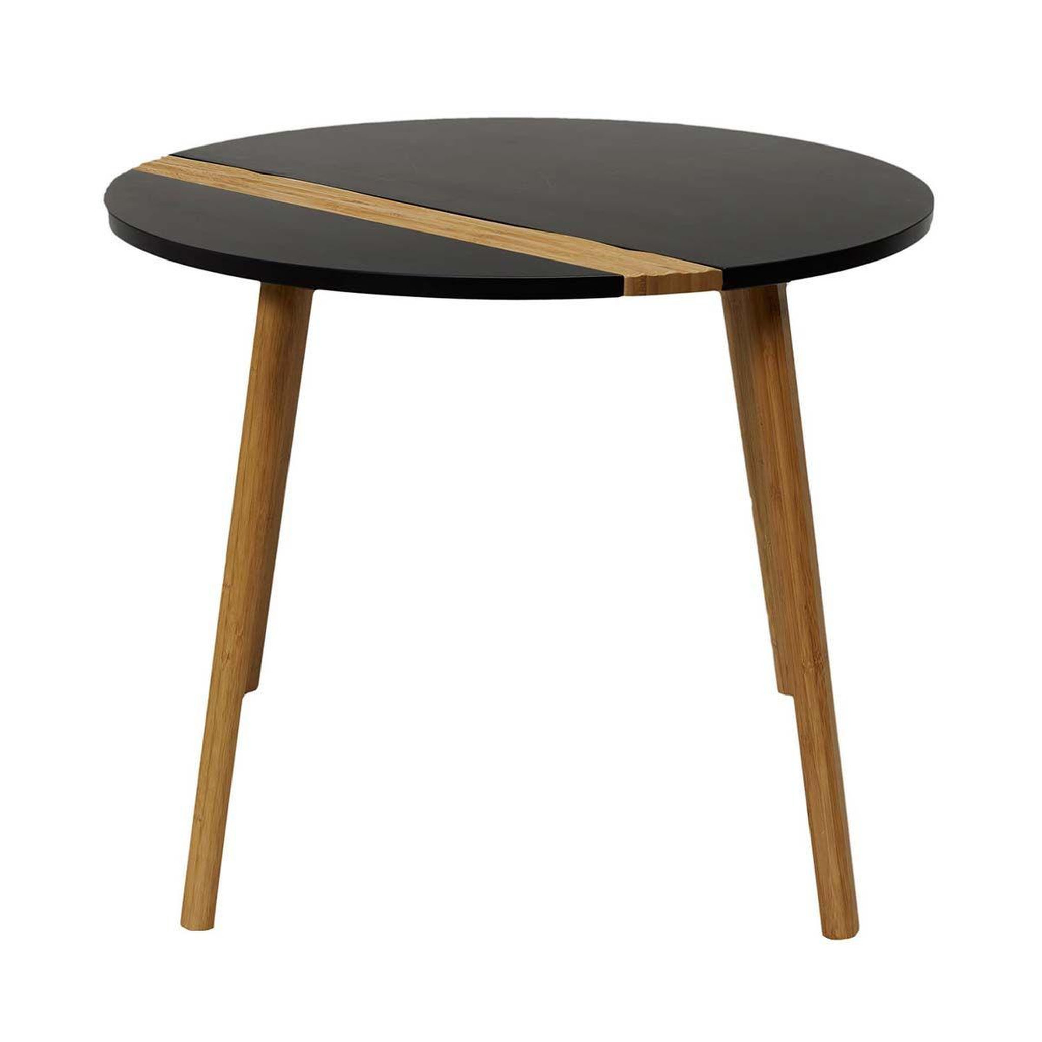 Voir la diapositive 2 : The Home Deco Factory Lot de 2 tables gigognes  relief bicolore  60cm noir