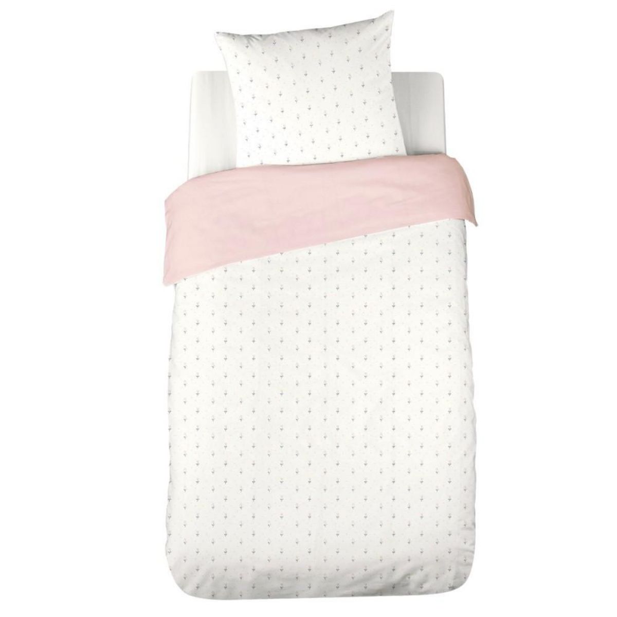 COTE DECO Housse de couette 140x200 + 1 taie LIBERTY en gaze de coton