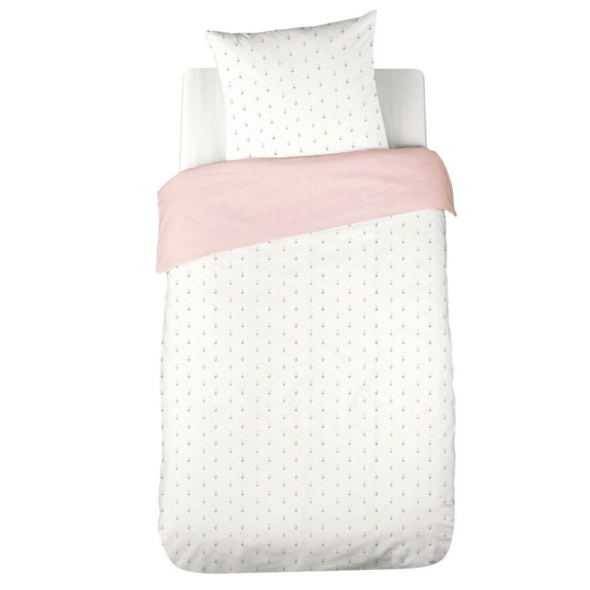 COTE DECO Housse de couette 140x200 + 1 taie LIBERTY en gaze de coton