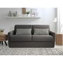 Voir la diapositive 2 : LISA DESIGN Ari - canapé 3 places convertible express couchage quotidien 140 cm matelas 12 cm en tissu