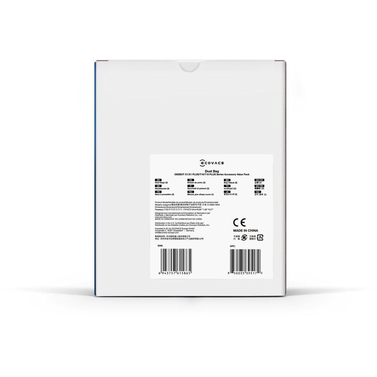 ECOVACS Sac aspirateur pour Deebot X1 Plus et T10 Plus