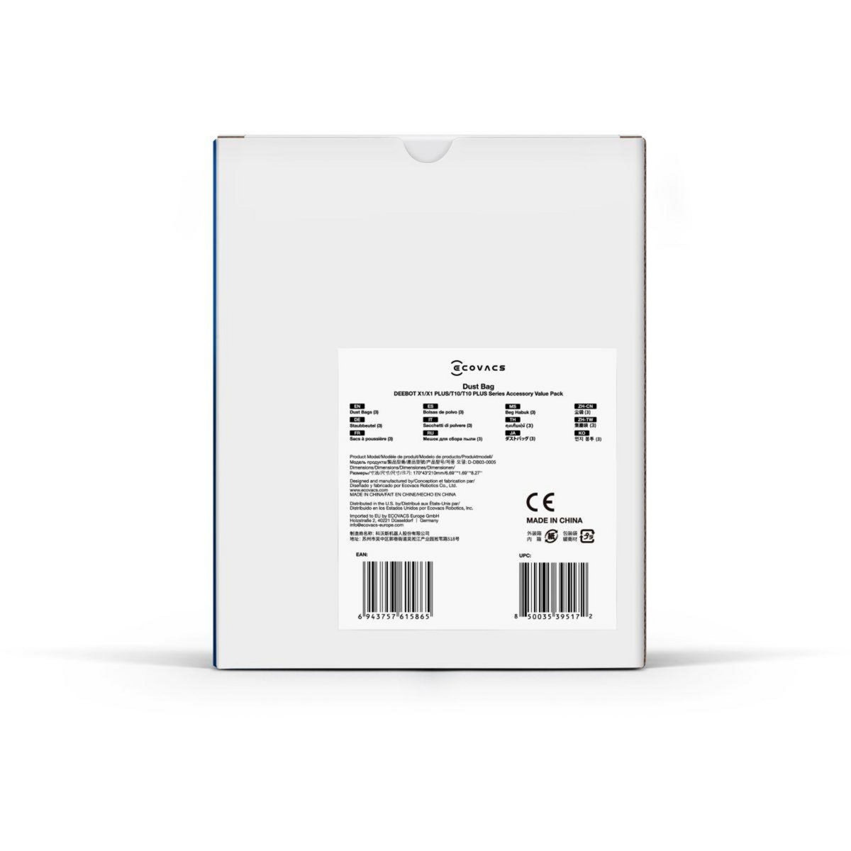 ECOVACS Sac aspirateur pour Deebot X1 Plus et T10 Plus