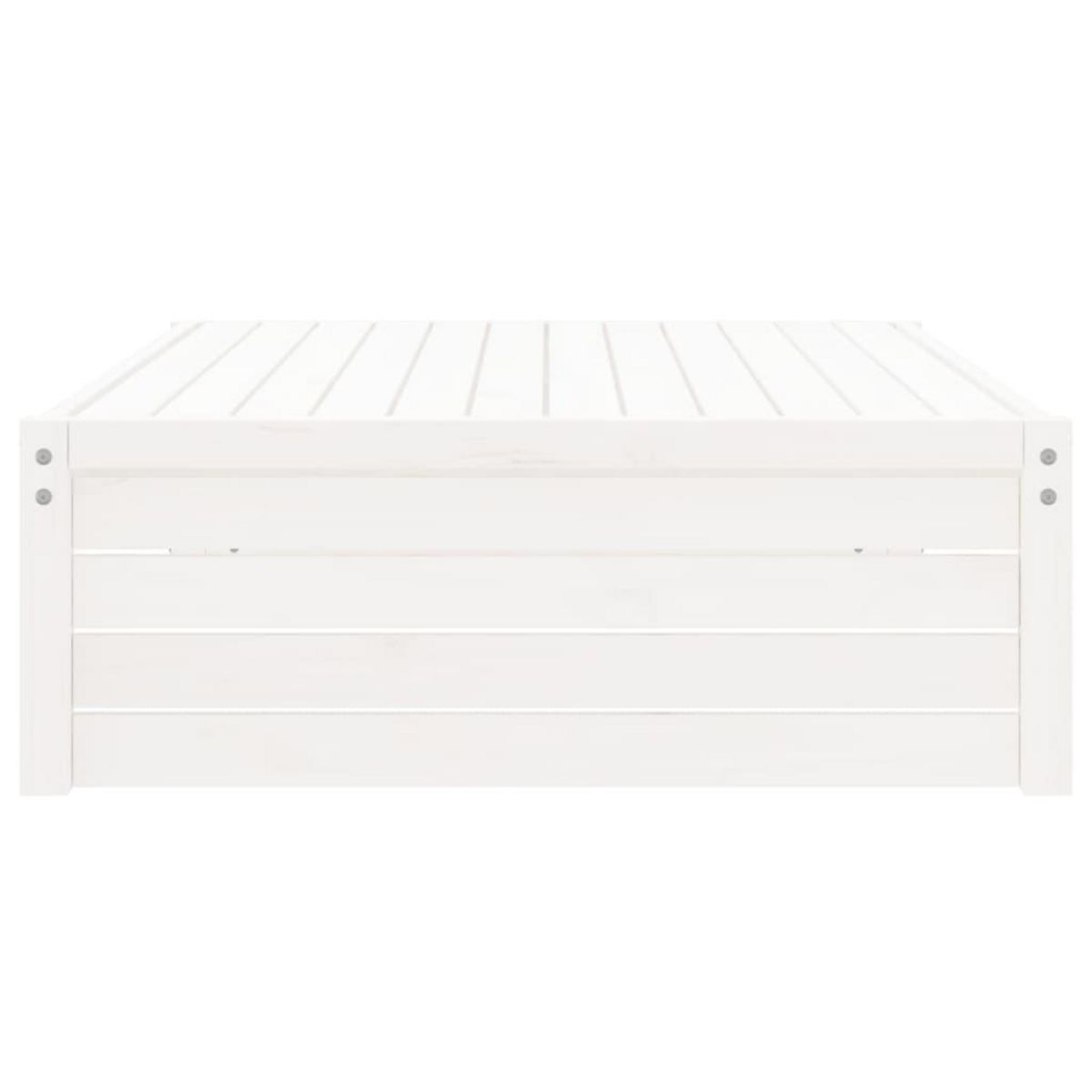 VIDAXL Repose-pied de jardin 120x80 cm blanc bois de pin massif