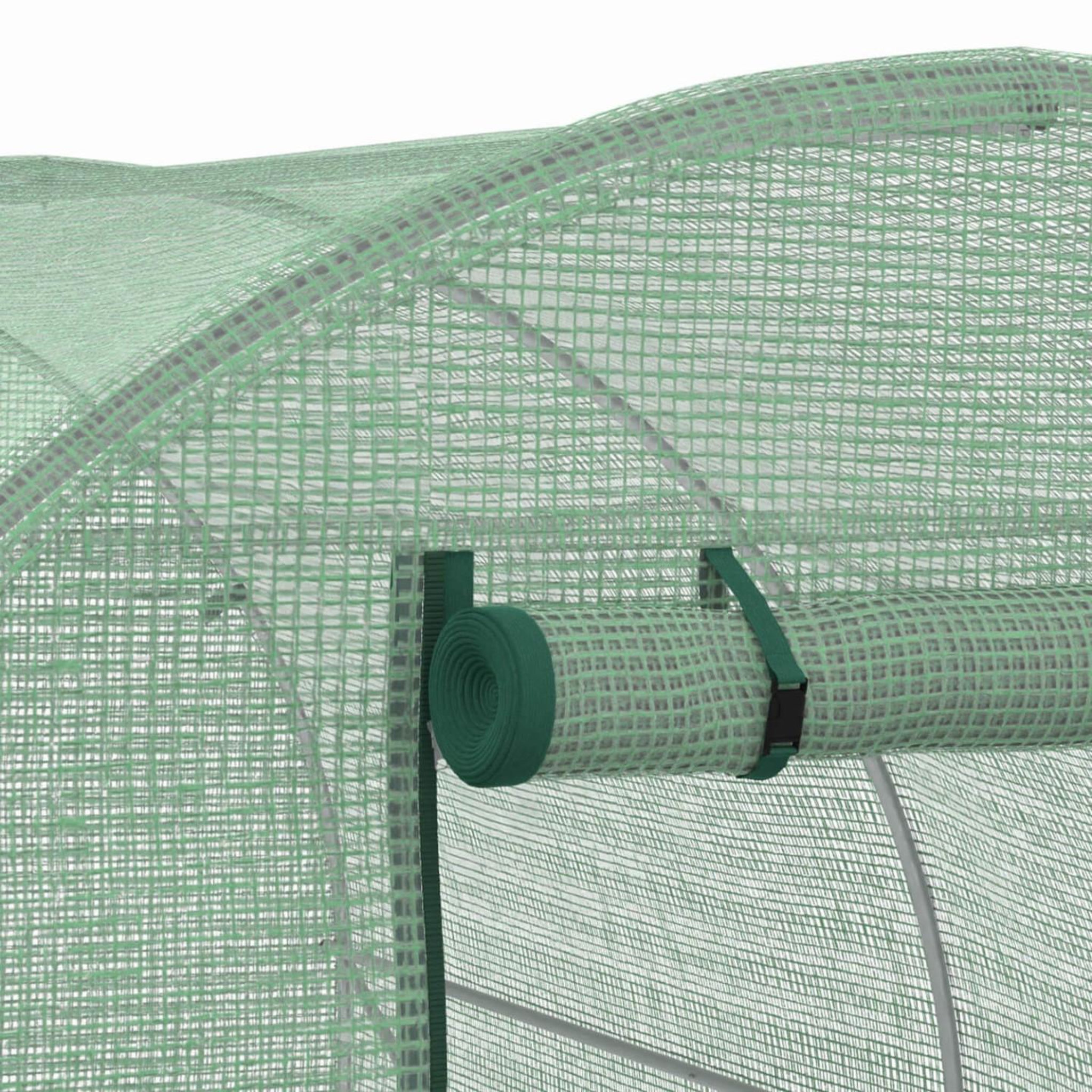 Voir la diapositive 6 : ID MARKET Bâche de rechange pour serre de jardin tunnel 6m² 3 x 2 x 2 m anti-UV avec porte et fenêtres ROMA verte