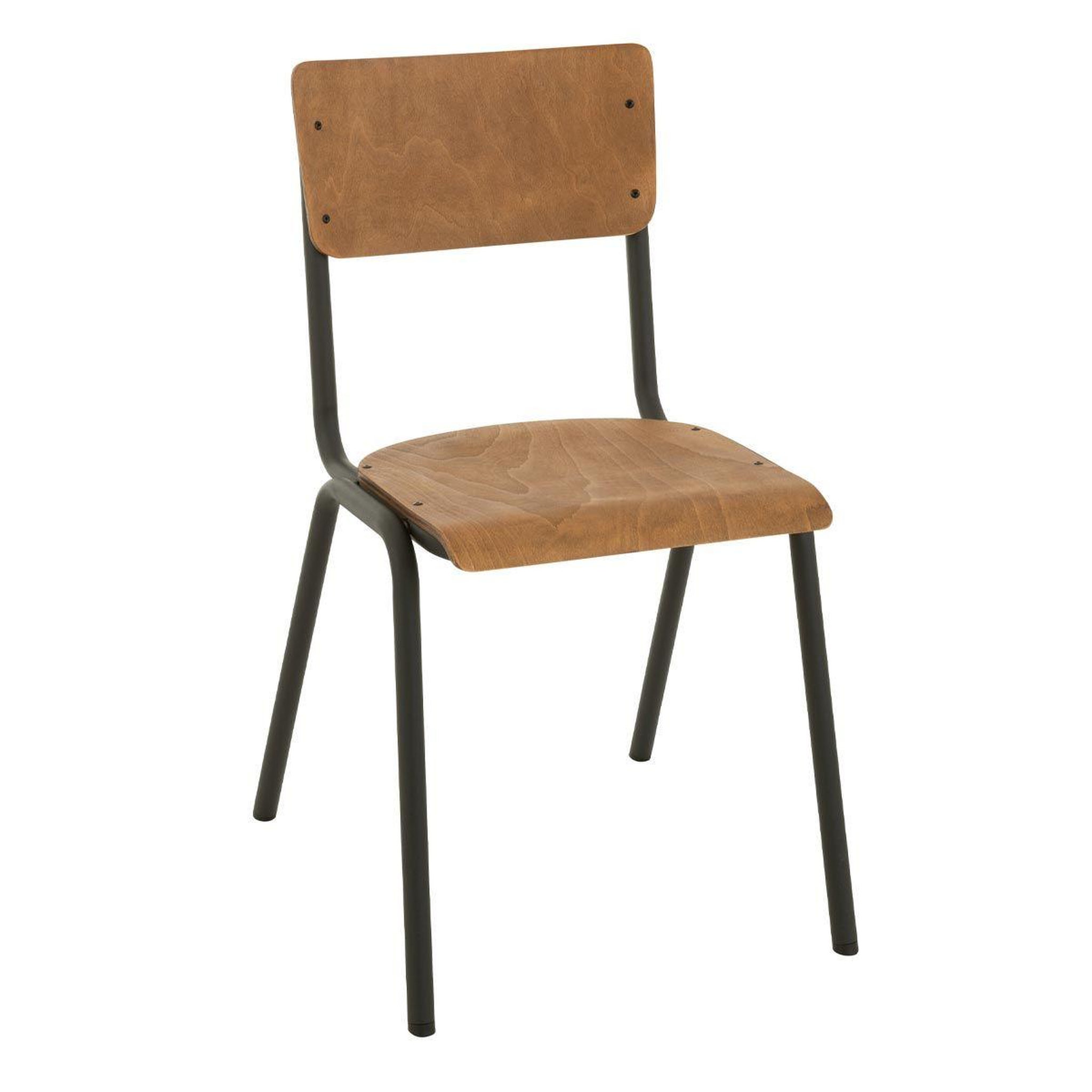 J-LINE Chaise vintage en bois  mauricio  82cm marron