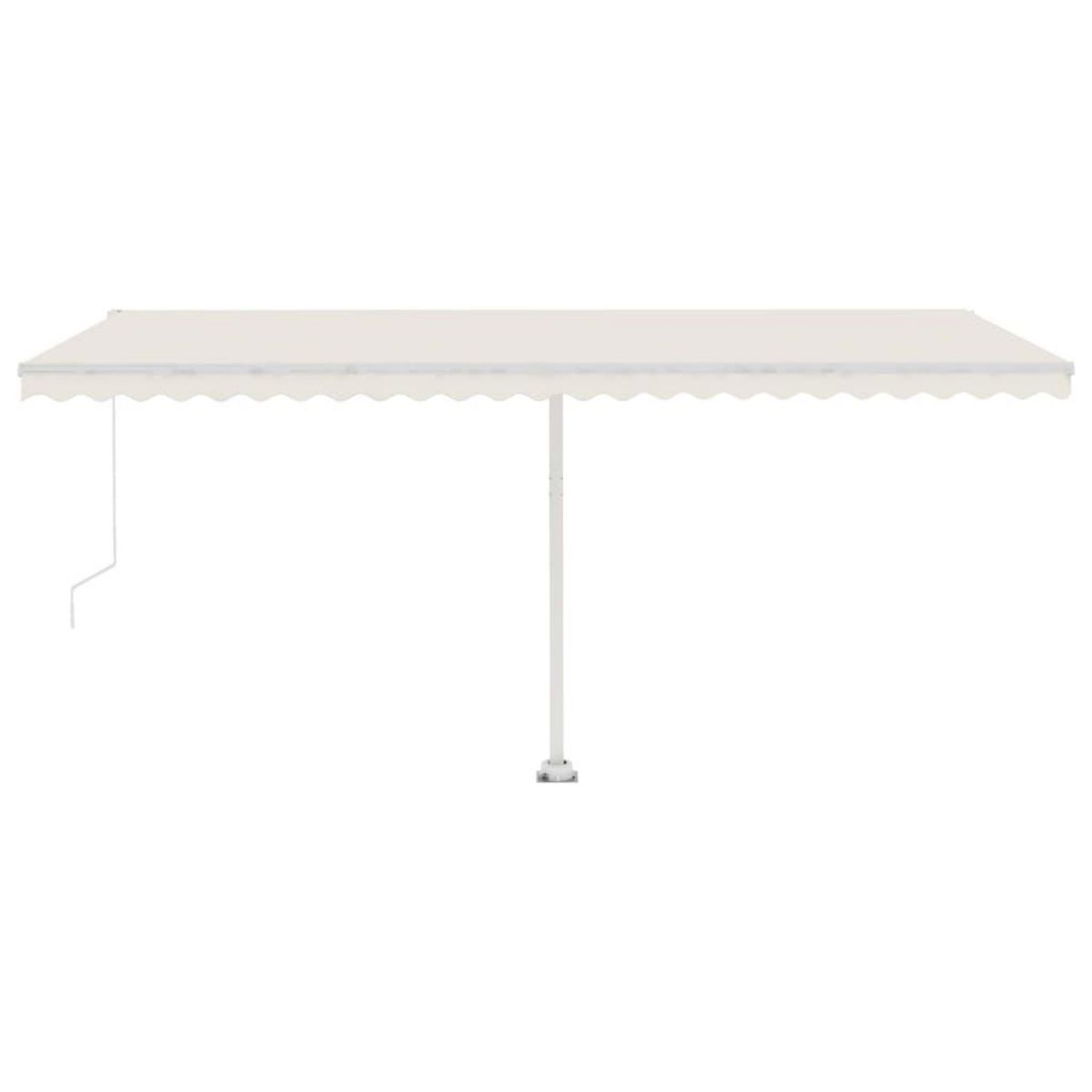 VIDAXL Auvent manuel retractable avec LED 500x300 cm Creme