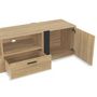 Voir la diapositive 6 : ID MARKET Meuble TV 200 cm PHOENIX 2 portes 2 tiroirs bois et noir