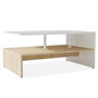 Voir la diapositive 2 : VIDAXL Table basse Bois d'ingenierie 90x59x42 cm Chene et blanc