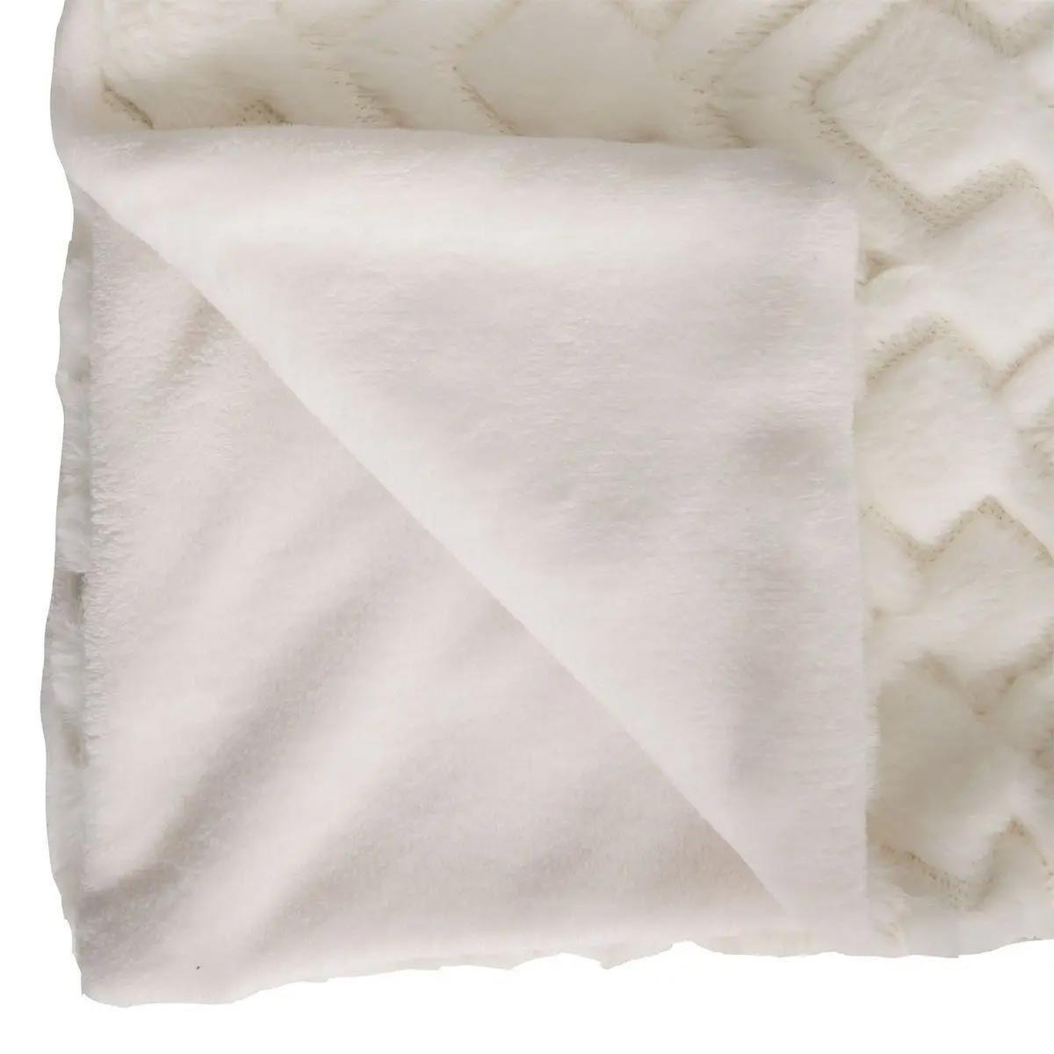 Voir la diapositive 2 : ATMOSPHERA Plaid imitation fourrure  mara  180x230cm blanc