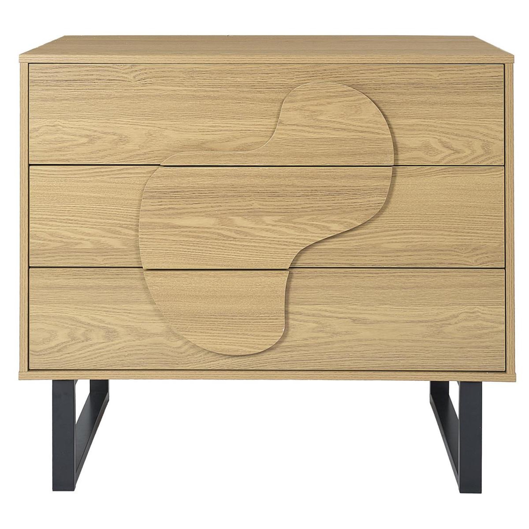 Voir la diapositive 4 : The Home Deco Factory Commode 3 tiroirs  calypso  90cm marron