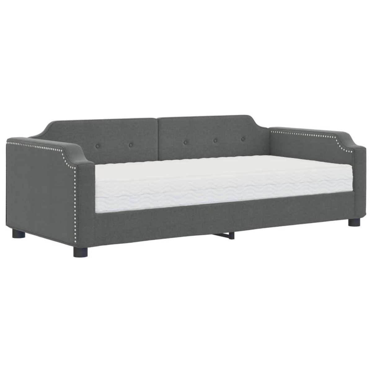VIDAXL Lit de jour avec matelas gris fonce 80x200 cm tissu