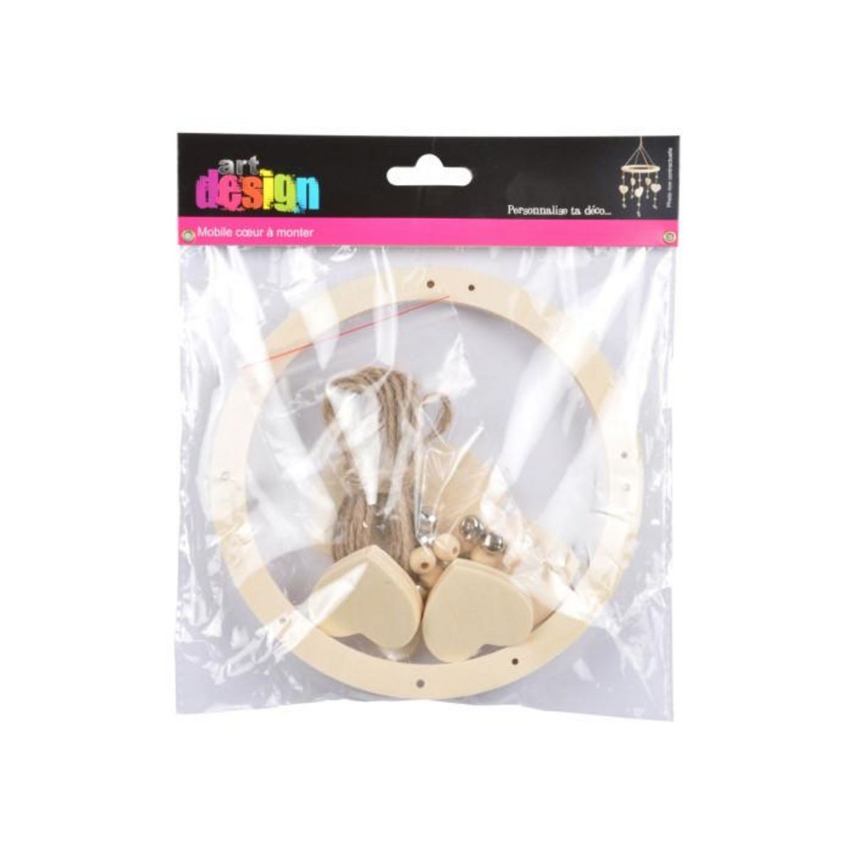 Paris Prix Mobile à Construire en Bois  Cœurs  15cm Naturel