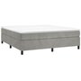 Voir la diapositive 3 : VIDAXL Sommier a lattes de lit et matelas Gris clair 200x200cm Velours