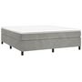 Voir la diapositive 3 : VIDAXL Sommier a lattes de lit et matelas Gris clair 200x200cm Velours