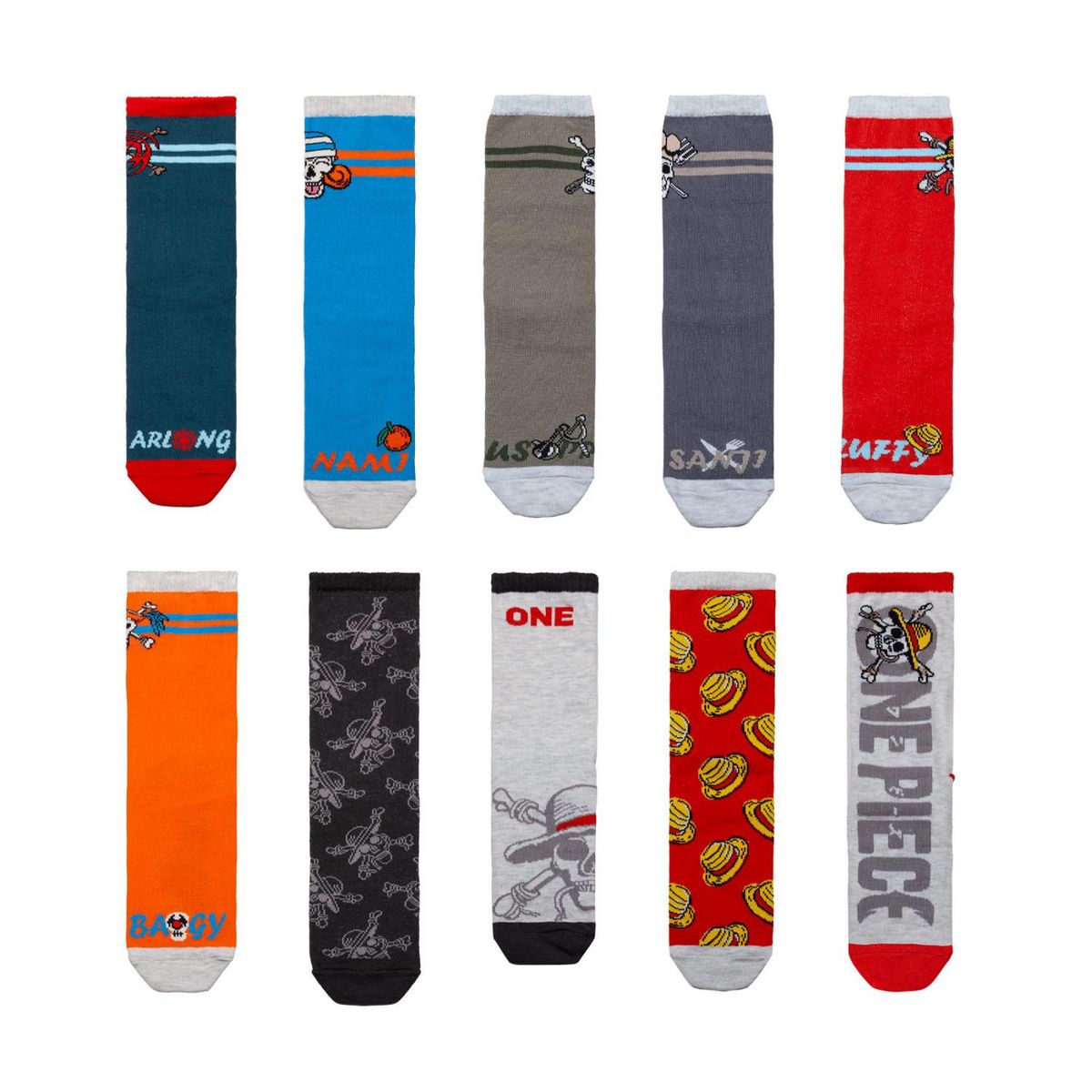 ONE PIECE Lot de 10 paires de chaussettes enfant One Piece