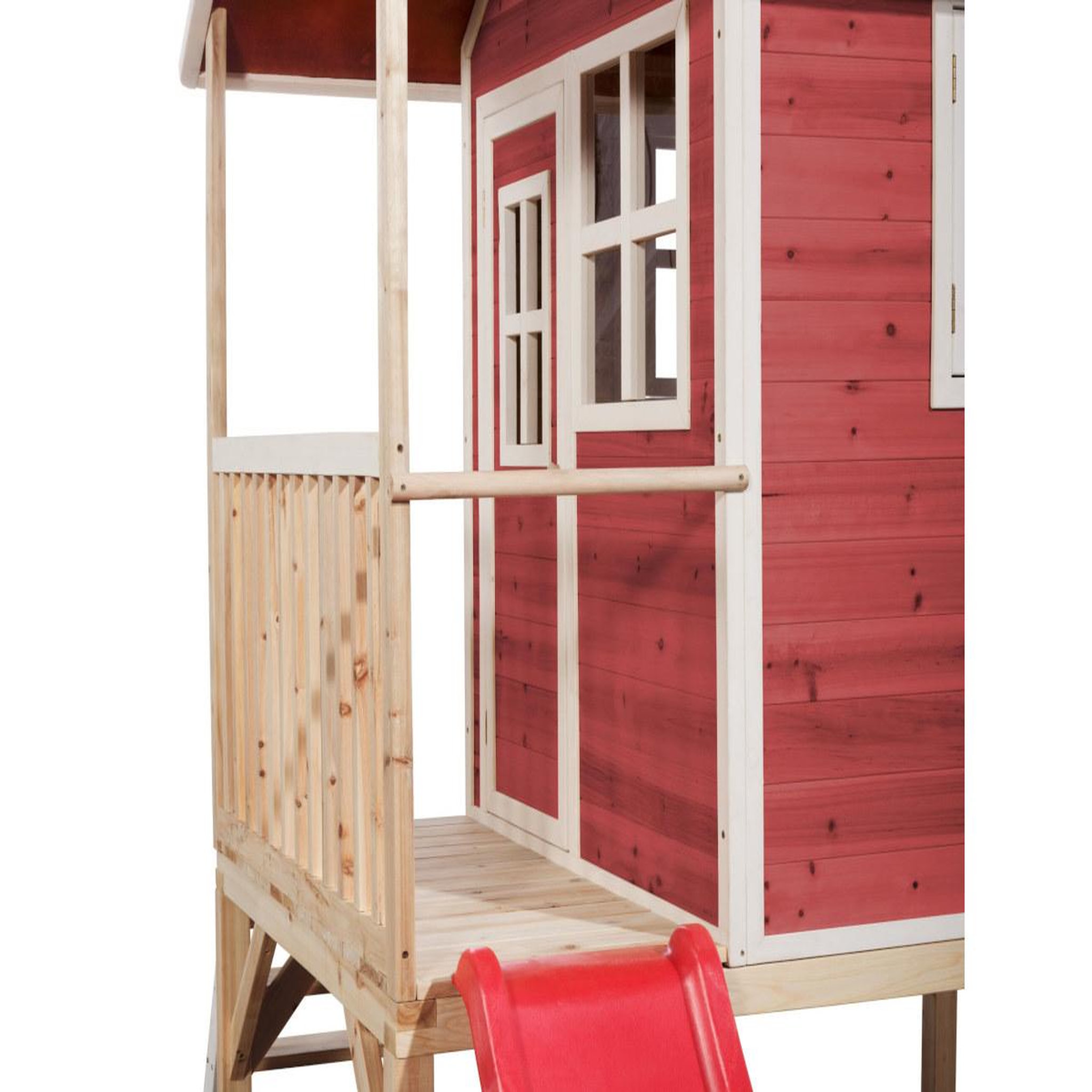 Voir la diapositive 3 : EXIT TOYS Maisonnette en bois pour enfants loft 300 rouge - exit toys
