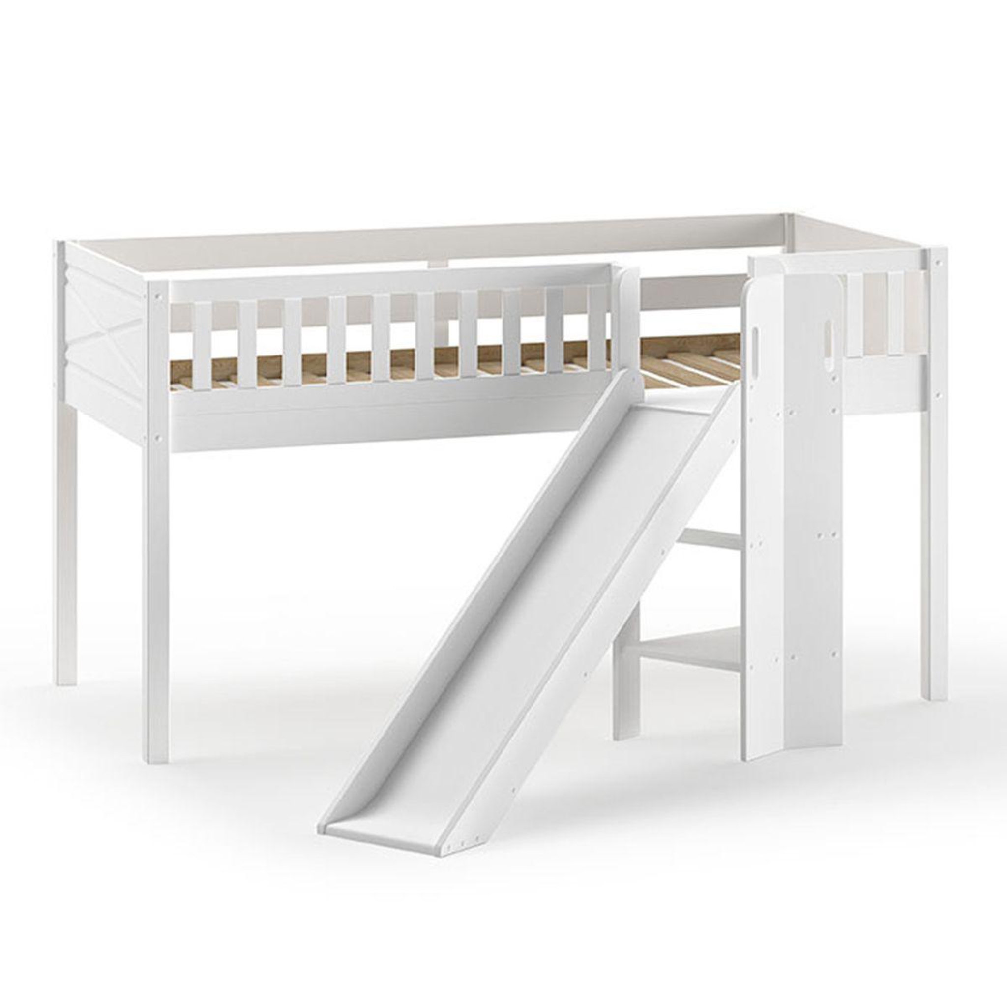 Paris Prix Lit enfant toboggan  scott  90x200cm blanc