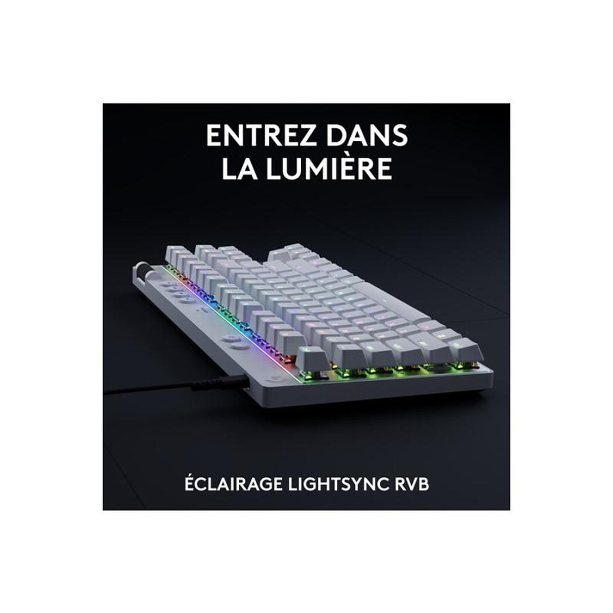 Voir la diapositive 6 : Logitech Clavier gamer G Pro X TKL Rapid Blanc