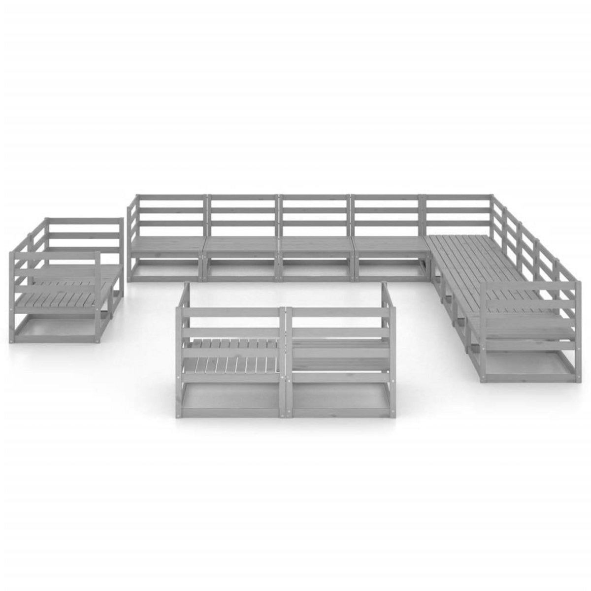 VIDAXL Salon de jardin 13 pcs bois de pin massif