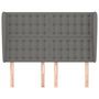 Voir la diapositive 3 : VIDAXL Tete de lit avec oreilles Gris fonce 147x23x118/128 cm Tissu