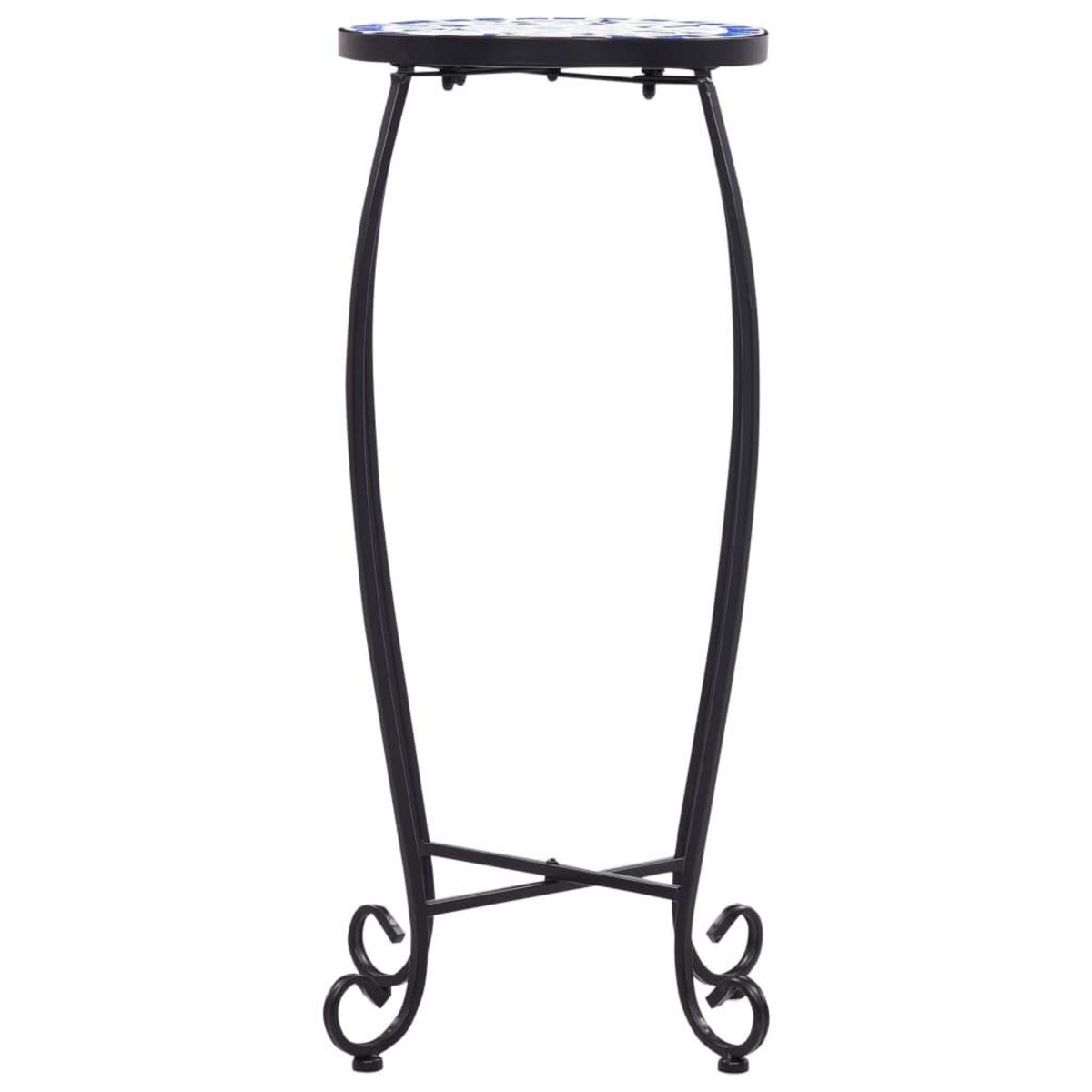 VIDAXL Tables mosaïque 3 pcs Bleu et blanc Ceramique