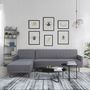 Voir la diapositive 2 : MARKET24 Canapé d'angle convertible 3 places réversible - Tissu gris foncé - Pieds en bois - L 286 x P 169 x H 80 cm - IMANIA
