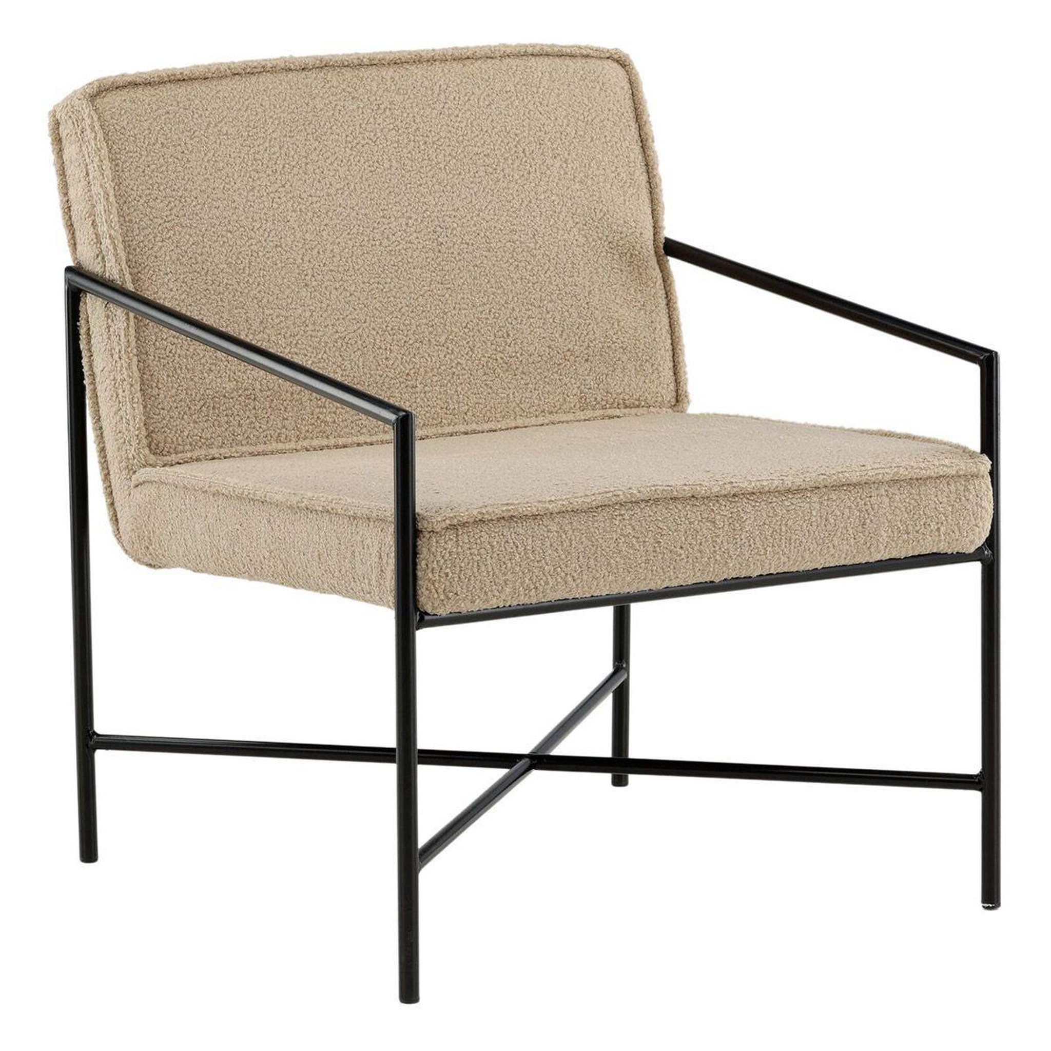 Paris Prix Fauteuil design bouclette  rakel  78cm beige
