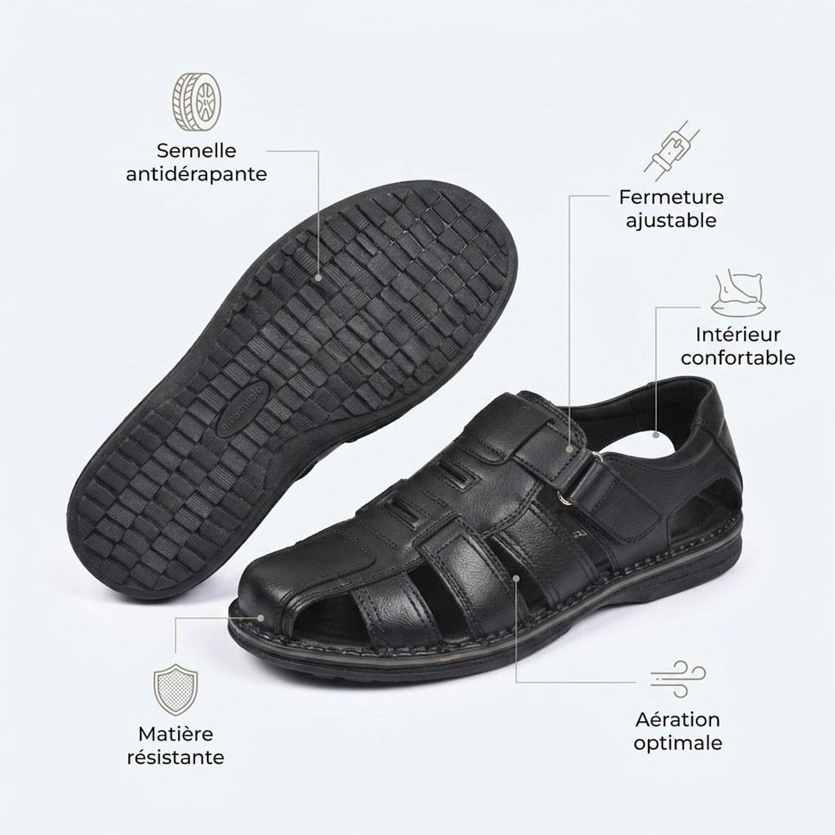 OZABI OZABI Sandales fermees homme confort ete aerées