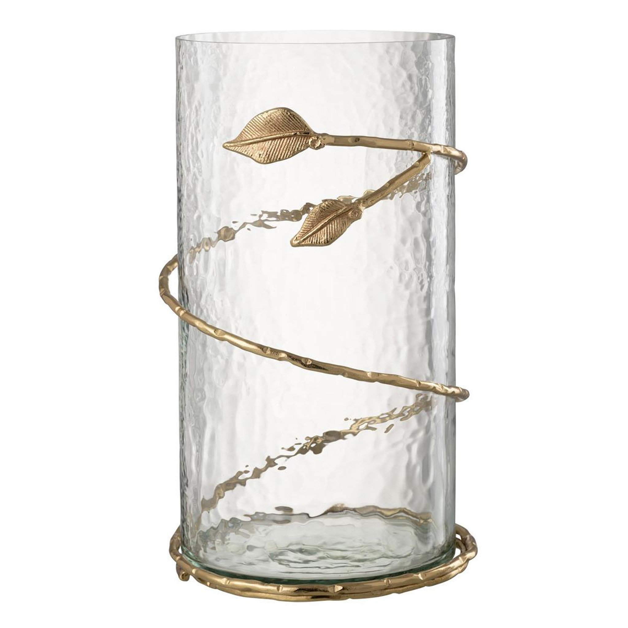 J-LINE Vase en verre feuille  ofelia  34cm transparent