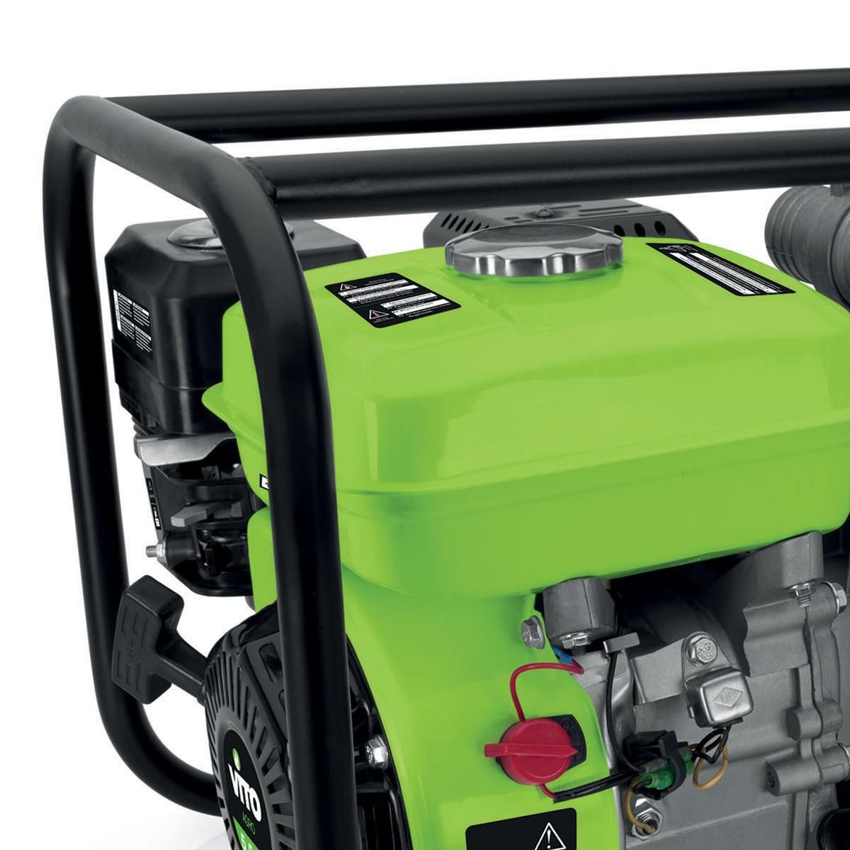 VITO Motopompe essence 5.5 CV 163 cm³ Autonomie 3h Débit max 30m³/h Tuyaux : 2  / 50 mm VITO