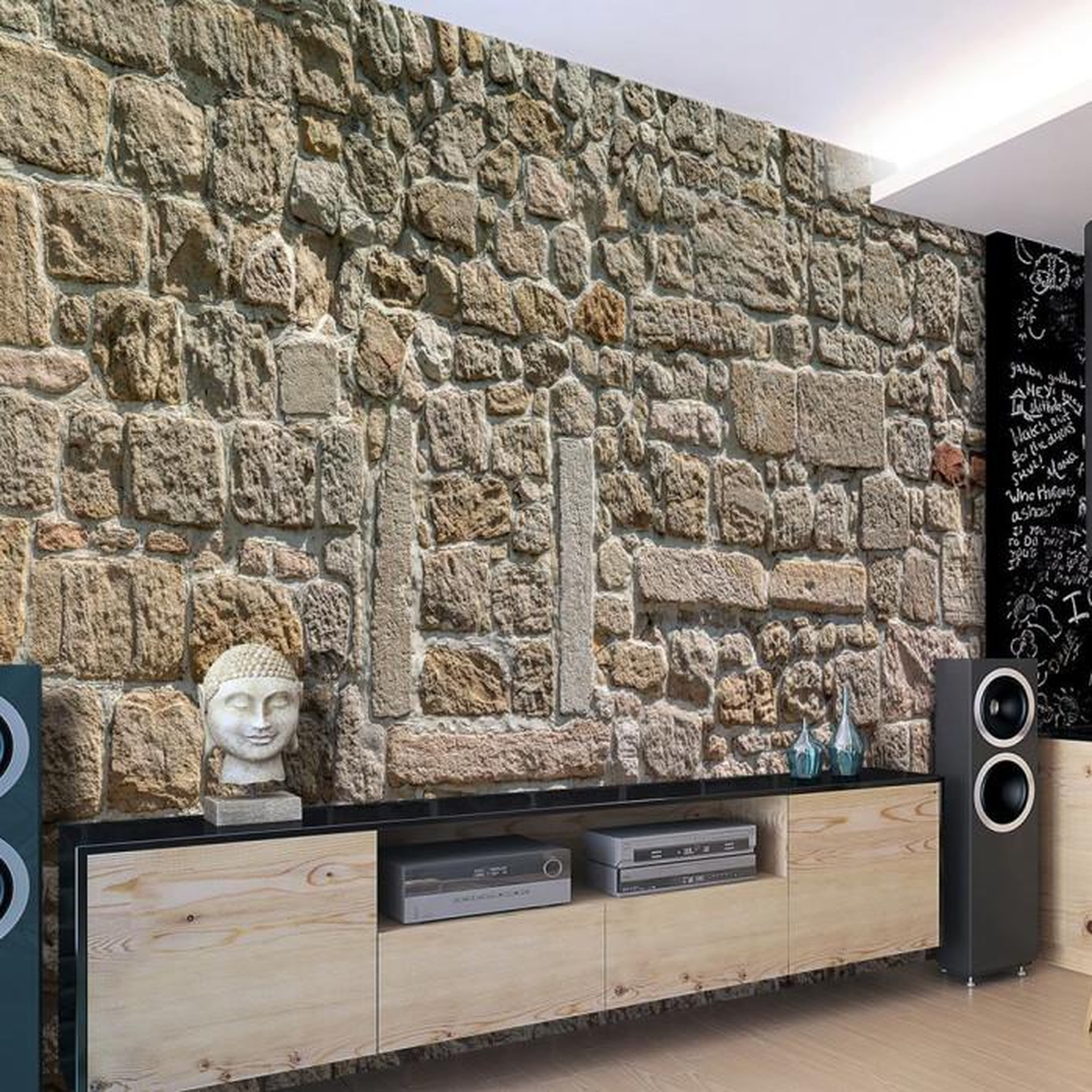 Paris Prix Papier Peint  Wall From Stones. Coloris disponibles : Multicolore
