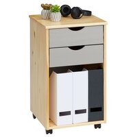 Caisson de bureau en bois massif sur roulettes 6 tiroirs ULLI pas