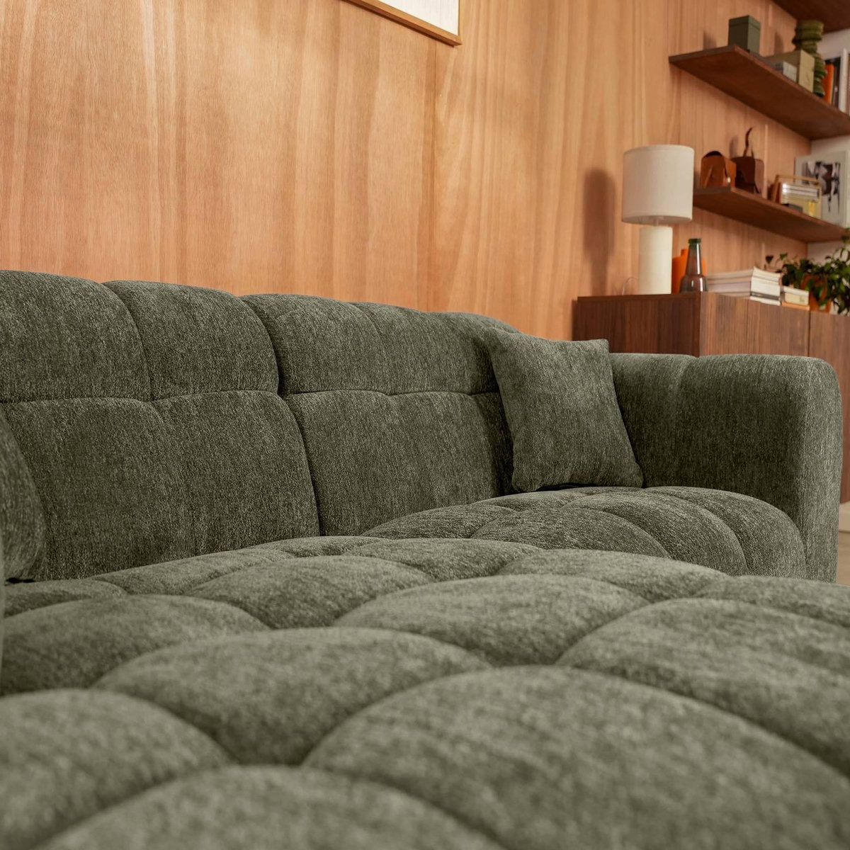 LISA DESIGN Mini ray - canapé d'angle gauche 4 places en tissu texturé