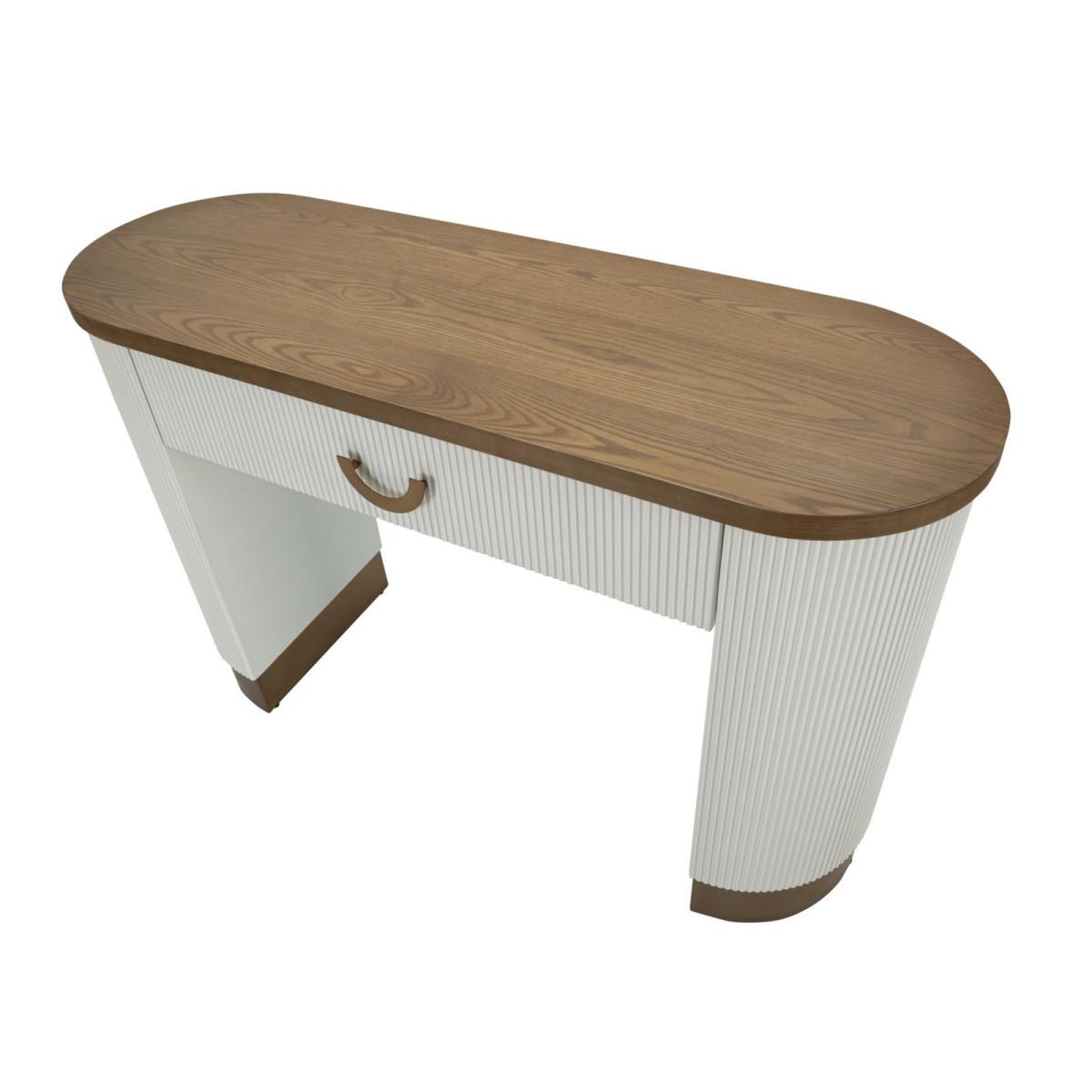 Voir la diapositive 4 : Paris Prix Console en bois avec 1 tiroir  tolosa  121cm blanc & naturel