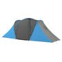 Voir la diapositive 2 : OUTSUNNY Tente de camping familiale 4-6 pers. - tente tunnel 2 grandes portes sac inclus - fibre verre polyester gris bleu