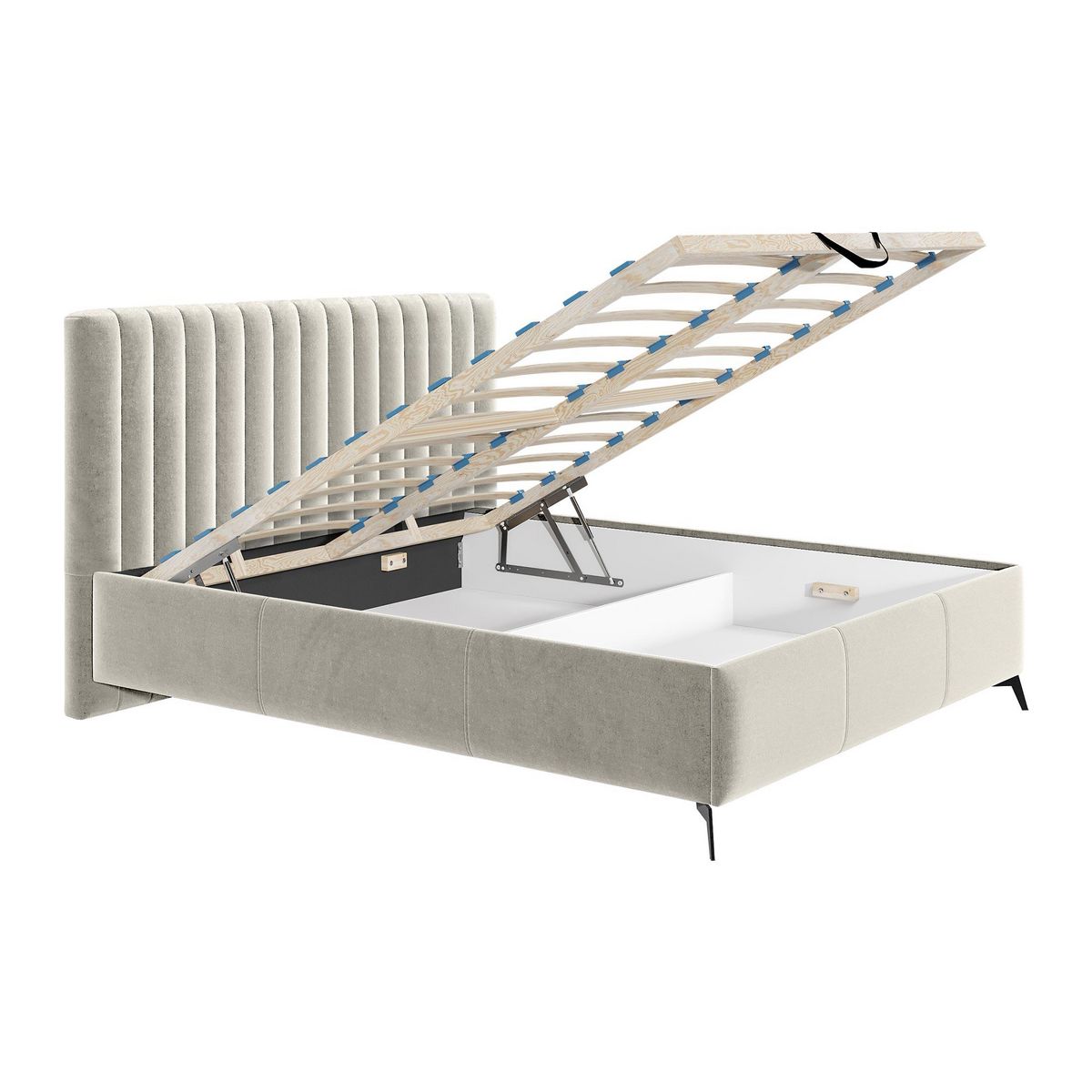 BEST MOBILIER Mendoza - lit coffre - 180x200 - sommier inclus - en velours