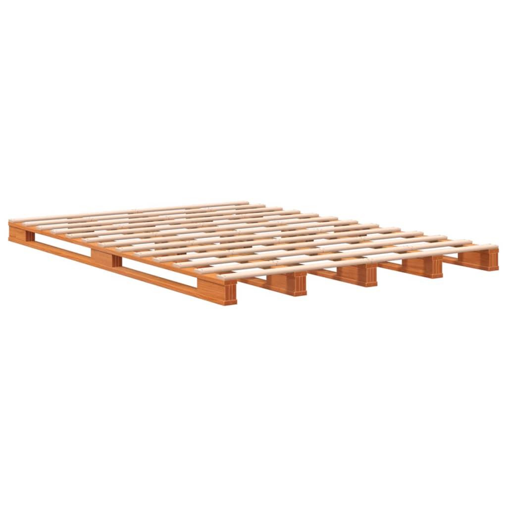 Voir la diapositive 3 : VIDAXL Lit de palette sans matelas cire marron 140x200 cm pin massif