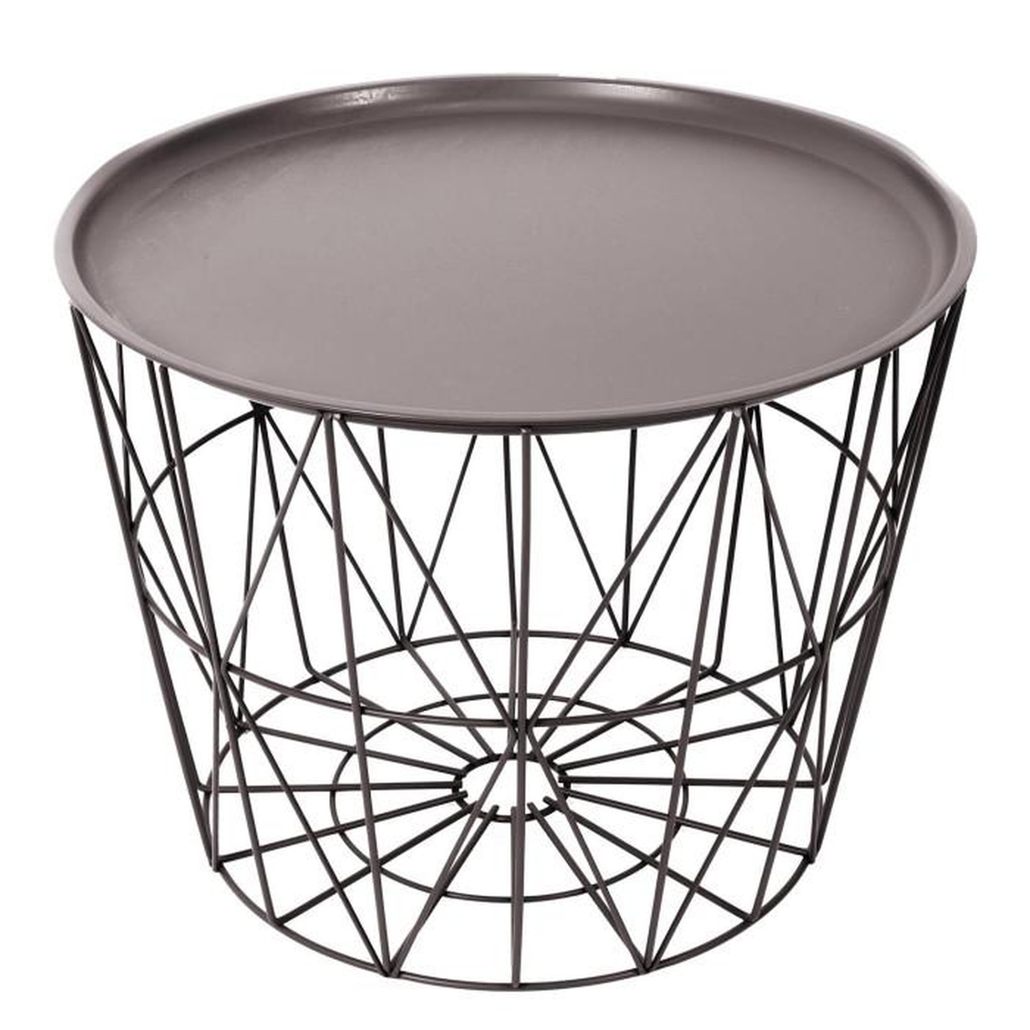 Voir la diapositive 1 : Paris Prix Table d'Appoint Design  Filaire  52cm Taupe