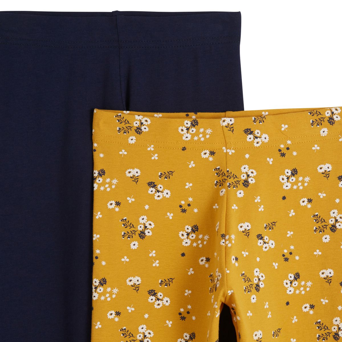 INEXTENSO Lot de 2 leggings à fleurs fille