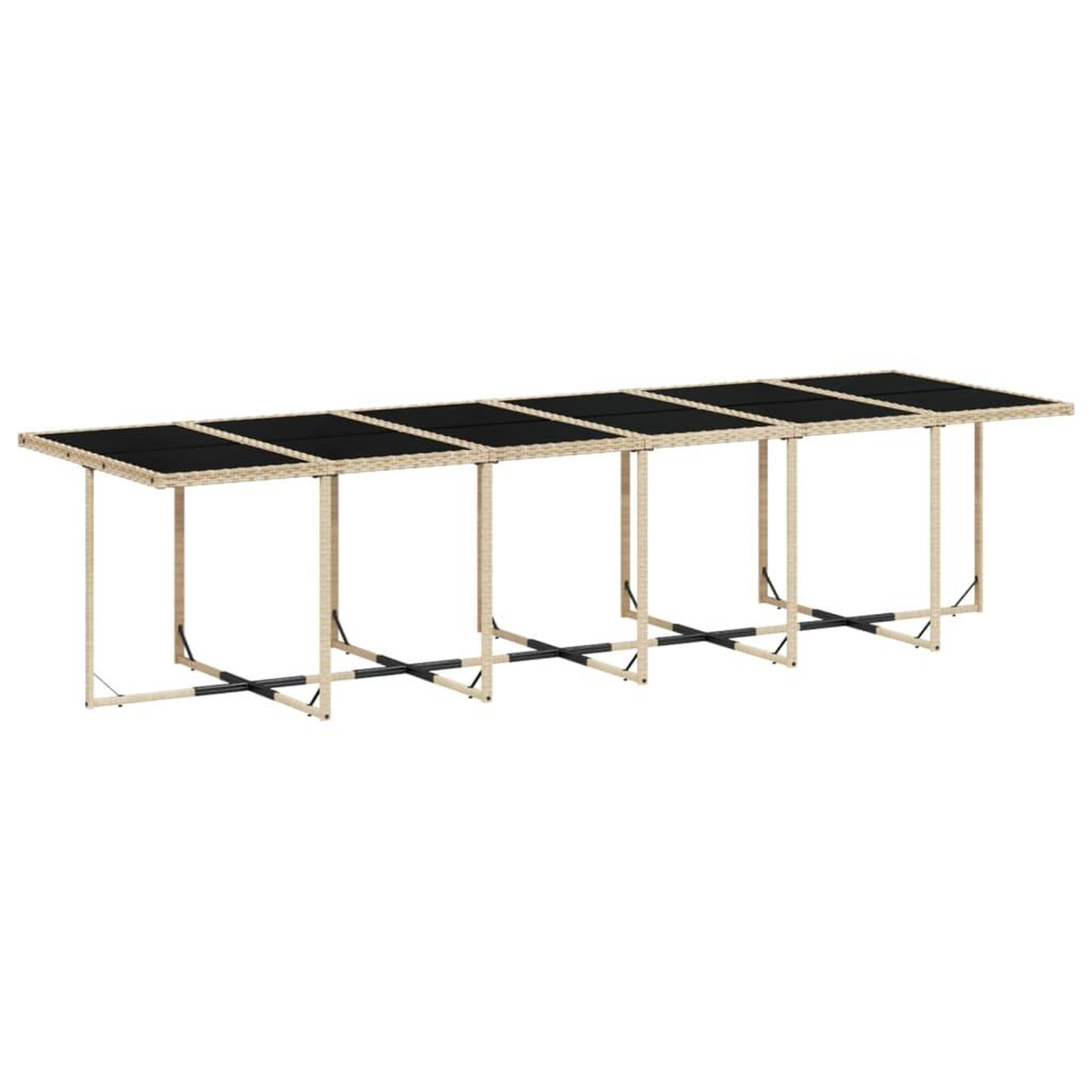 Voir la diapositive 4 : VIDAXL Ensemble a manger de jardin coussins 13 pcs melange beige rotin