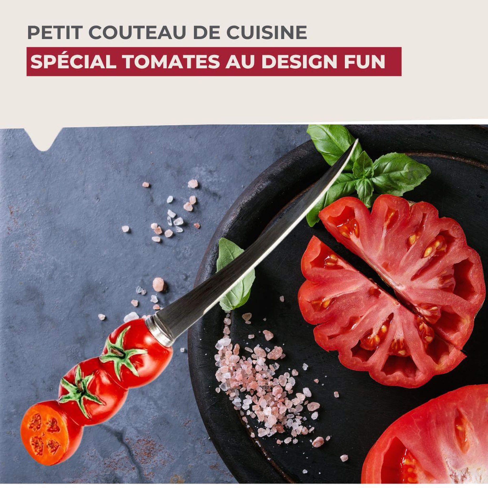 Voir la diapositive 2 : Fackelmann Couteau à tomates lame crantée 11 cm Fackelmann