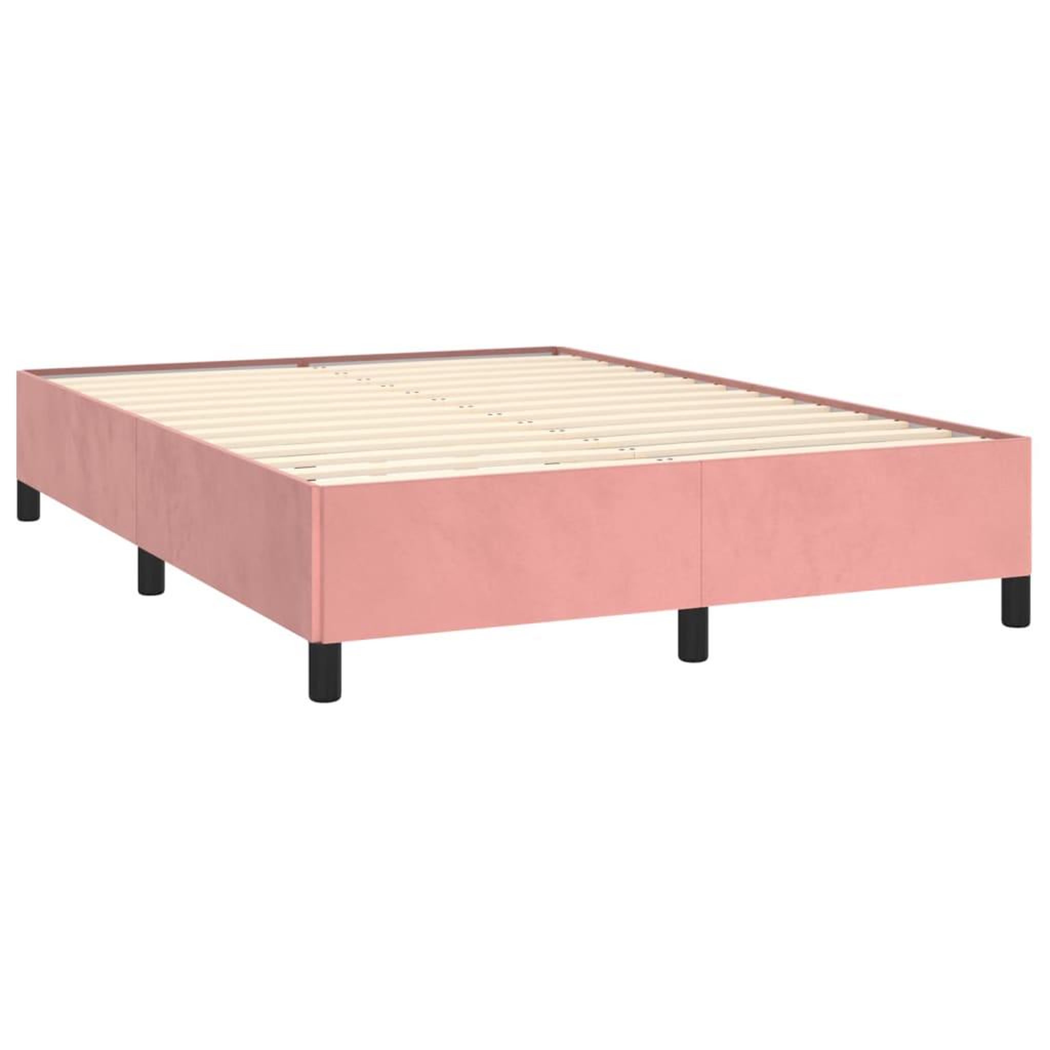 Voir la diapositive 4 : VIDAXL Cadre de lit sans matelas rose 140x200 cm velours