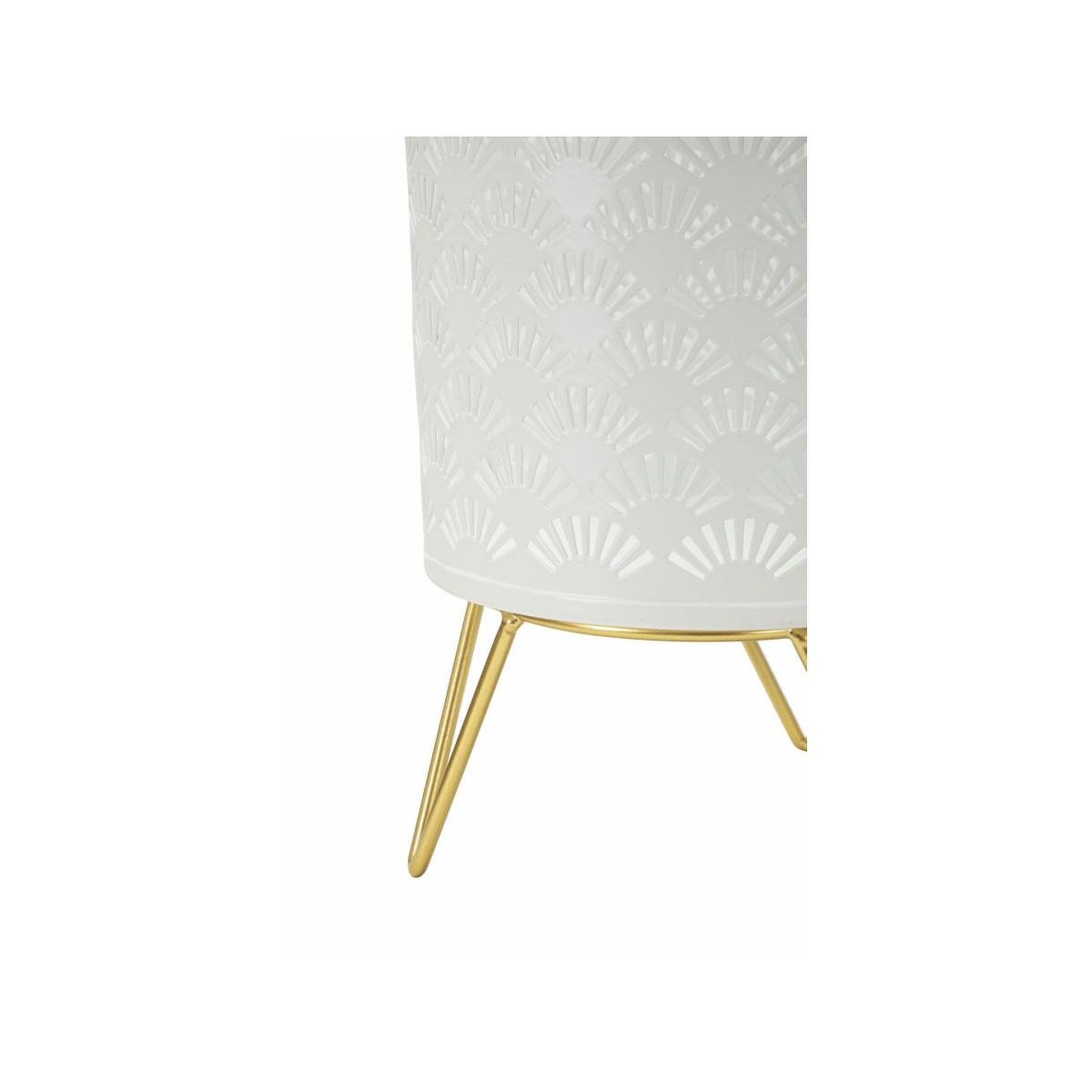 Voir la diapositive 4 : Paris Prix Lot de 2 cache-pots design  carly  20cm blanc & or