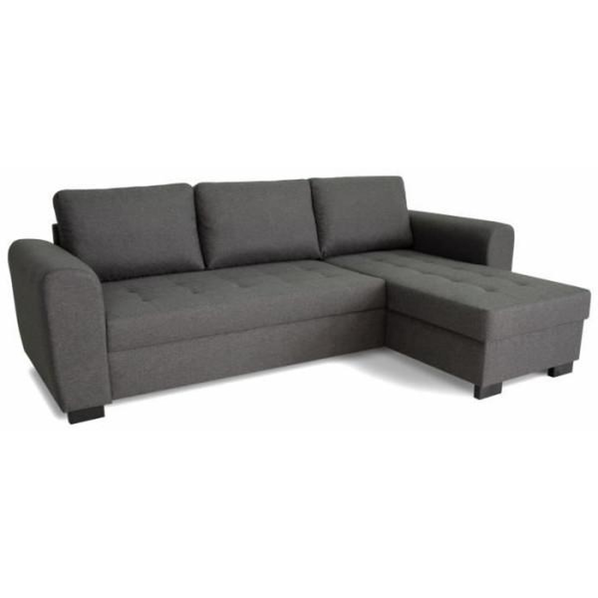 MARKET24 Canapé d'angle fixe réversible 4 places - Tissu Anthracite - L245 x P150 x H86 cm - HAMILTON - Fabriqué en Ukraine