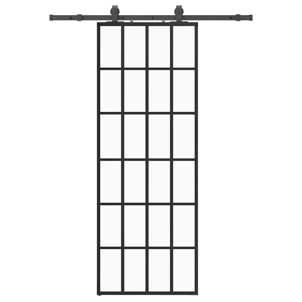 VIDAXL Porte coulissante kit de quincaillerie noir 76x205 cm verre ESG